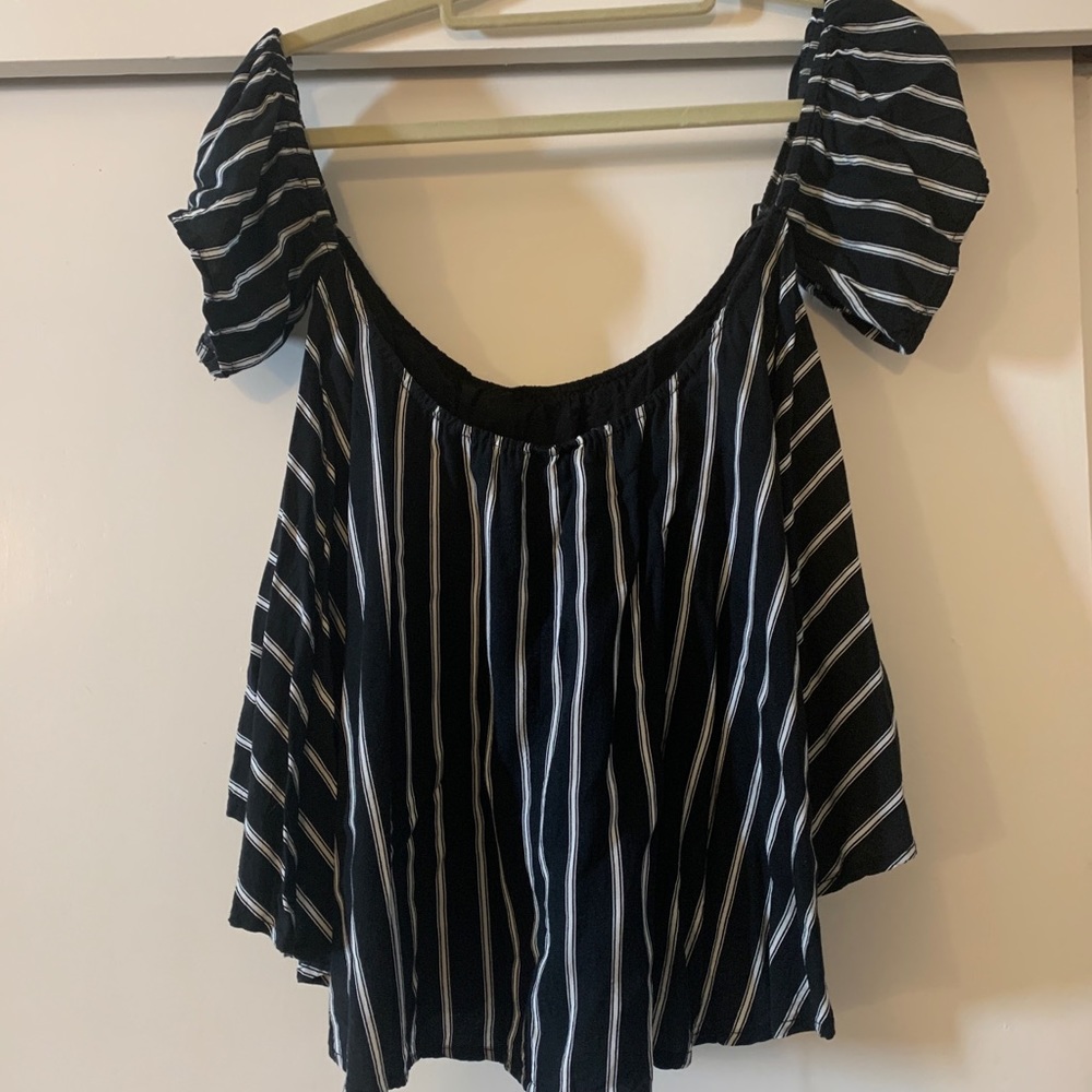 Black and white off the shoulder top